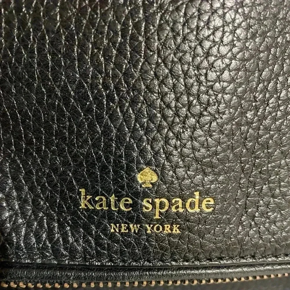 Kate spade black pebbled leather satchel handbag